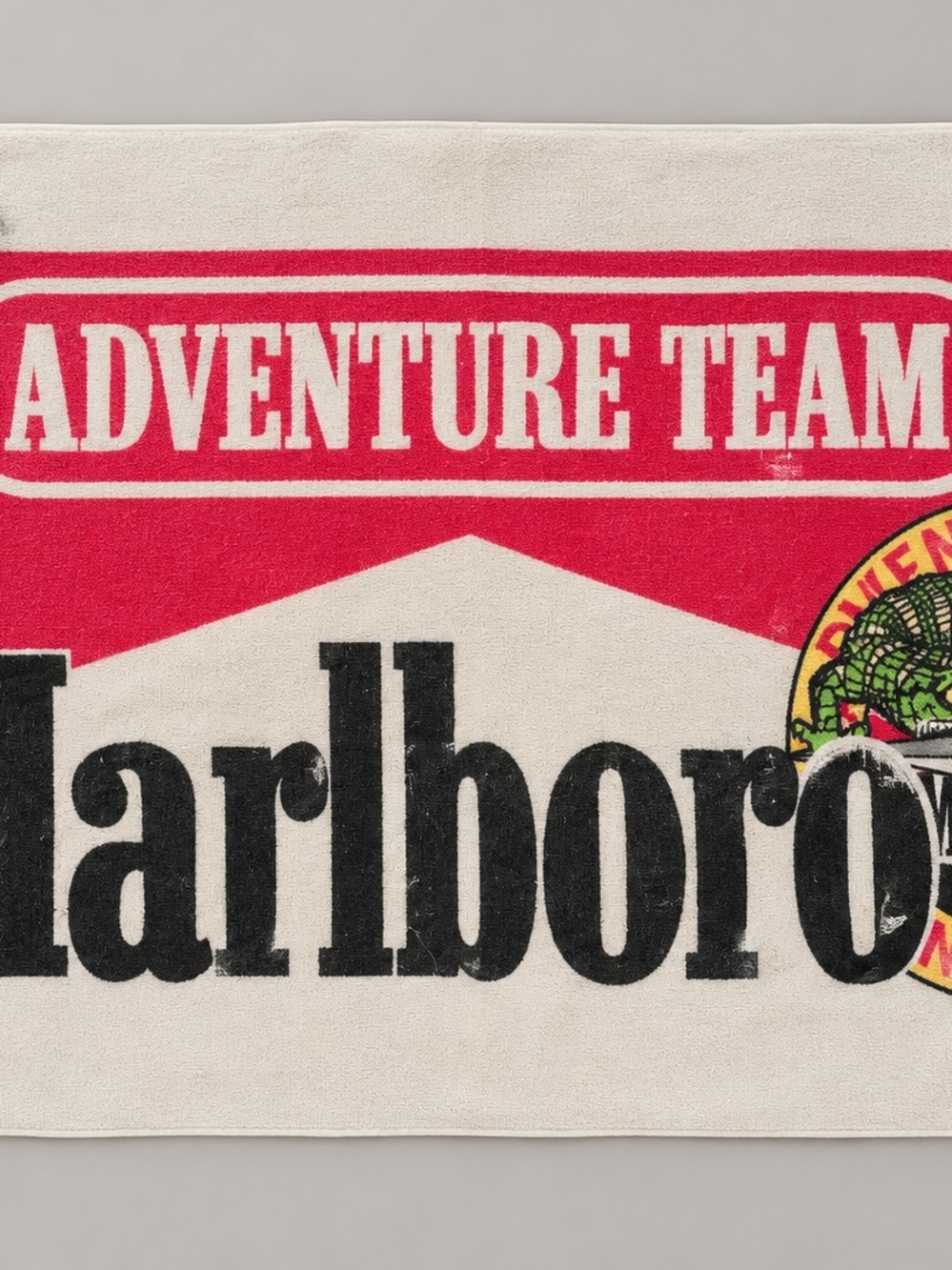 Vintage Marlboro Adventure Team Beach Towel 1990s Promo Lizard Logo Retro Ad